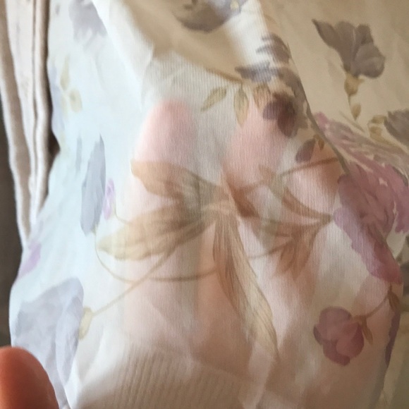 Forever 21 Chiffon and cotton floral cardigan y2k button down sweater sheer - Picture 7 of 8